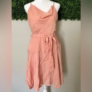 She + Sky Dusty Rose Cowl‎ Neck Midi Dress